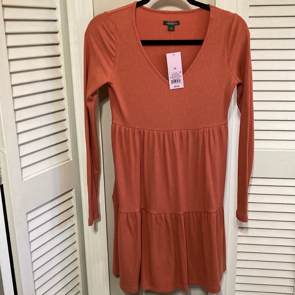 NWT Target Wild Fable ribbed long sleeve dress SZ XS